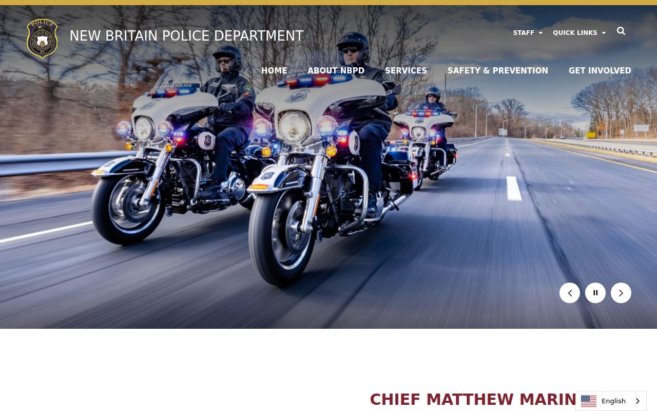 New Britain Police Department official home page and tip route